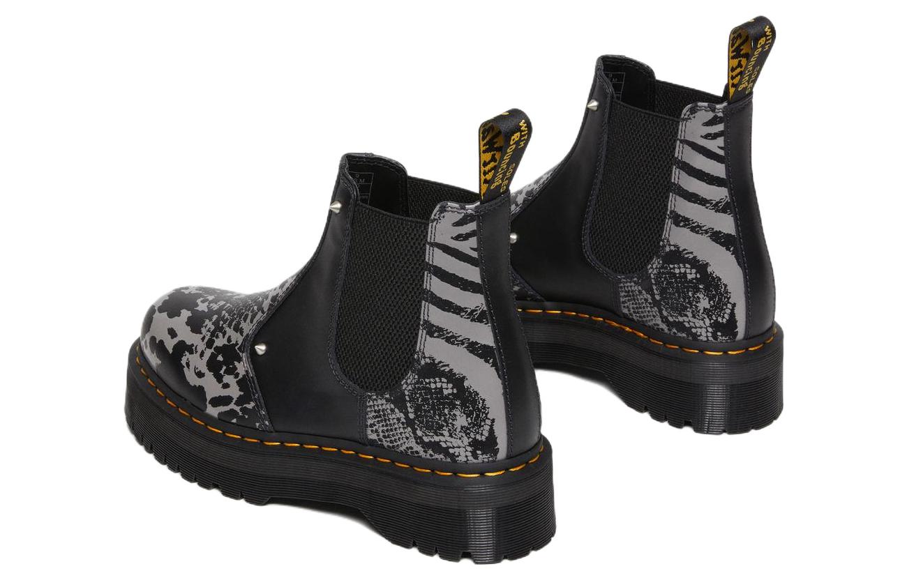 Dr. Martens 2976 Quad Platform Animal Print Boots 'Black Grey' 27692001