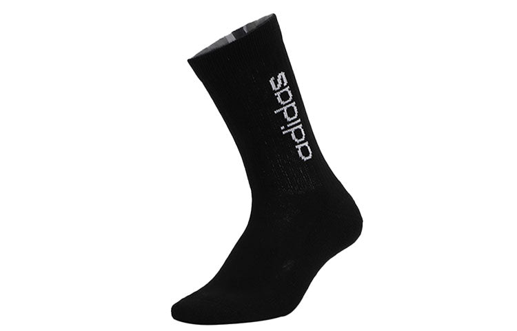 adidas neo Sports Outdoor High Top Mid Tops Socks Couple Style 3 Pairs 'Black Green White' GE1377