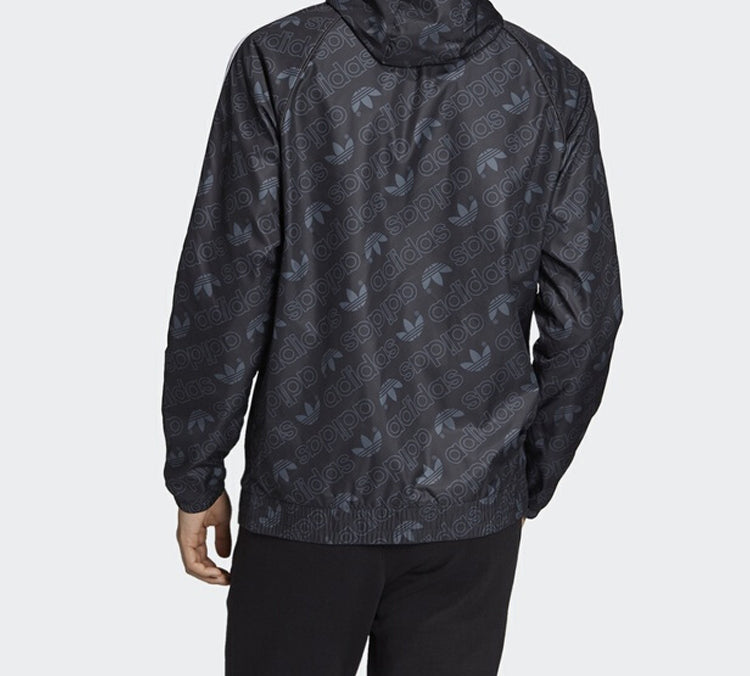 adidas originals Mono Windbreak Logo Hooded Jacket Men Black ED7047