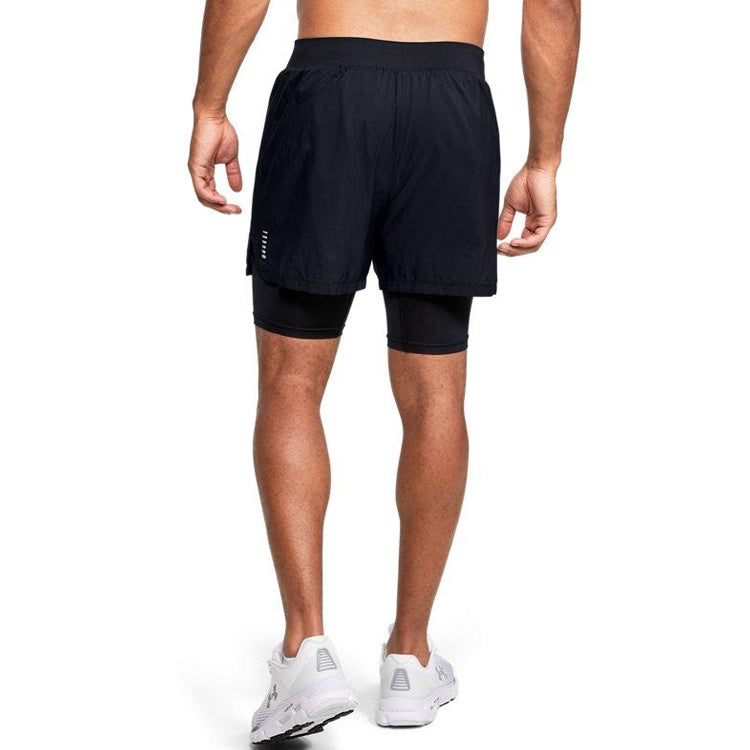 Under Armour Qualifier SpeedPocket 2-in-1 Shorts 'Black' 1355449-001