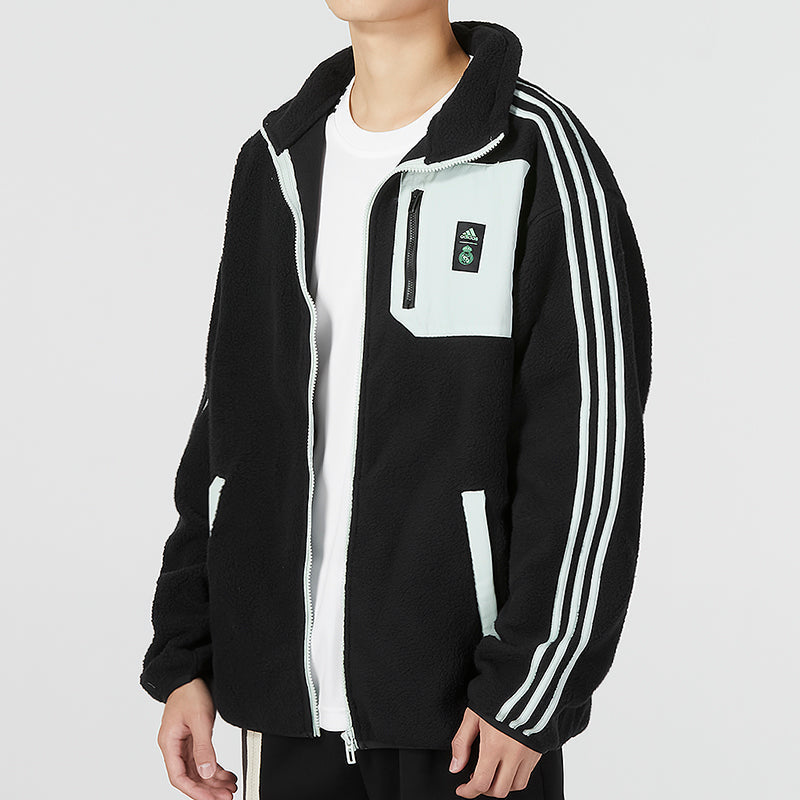 adidas Athletic Stand Collar Windproof Jacket Men's Black HT1136