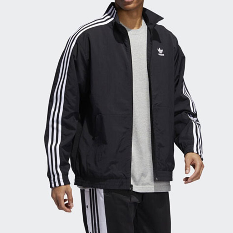 adidas originals Lock Up TT Sleeve Logo Retro Sports Jacket Black ED6092