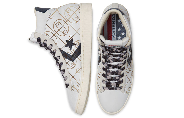 Converse Pro Leather High Top Shoes White/Golden 169116C