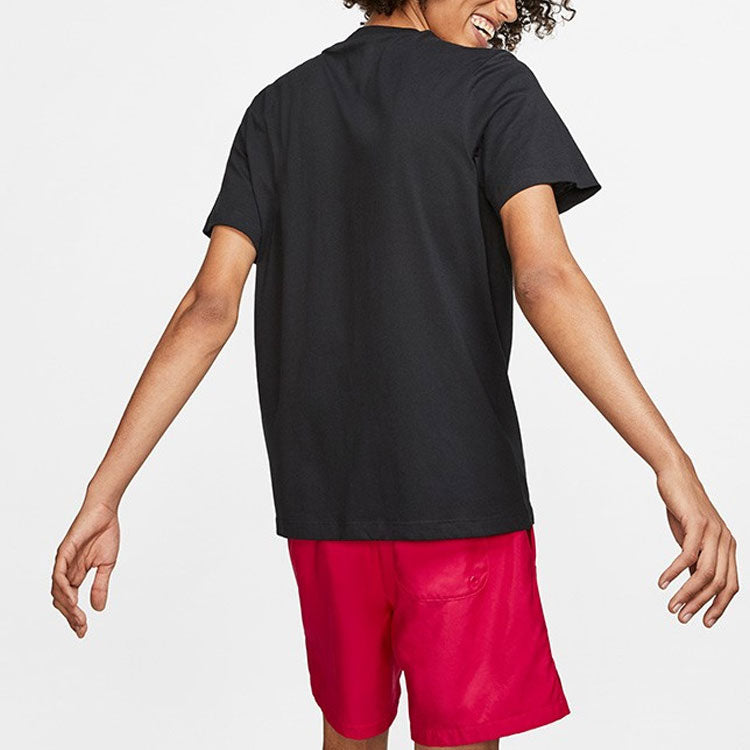 Nike Just Do It Contrasting Colors Alphabet Printing Round Neck Short Sleeve Black AR5007-013