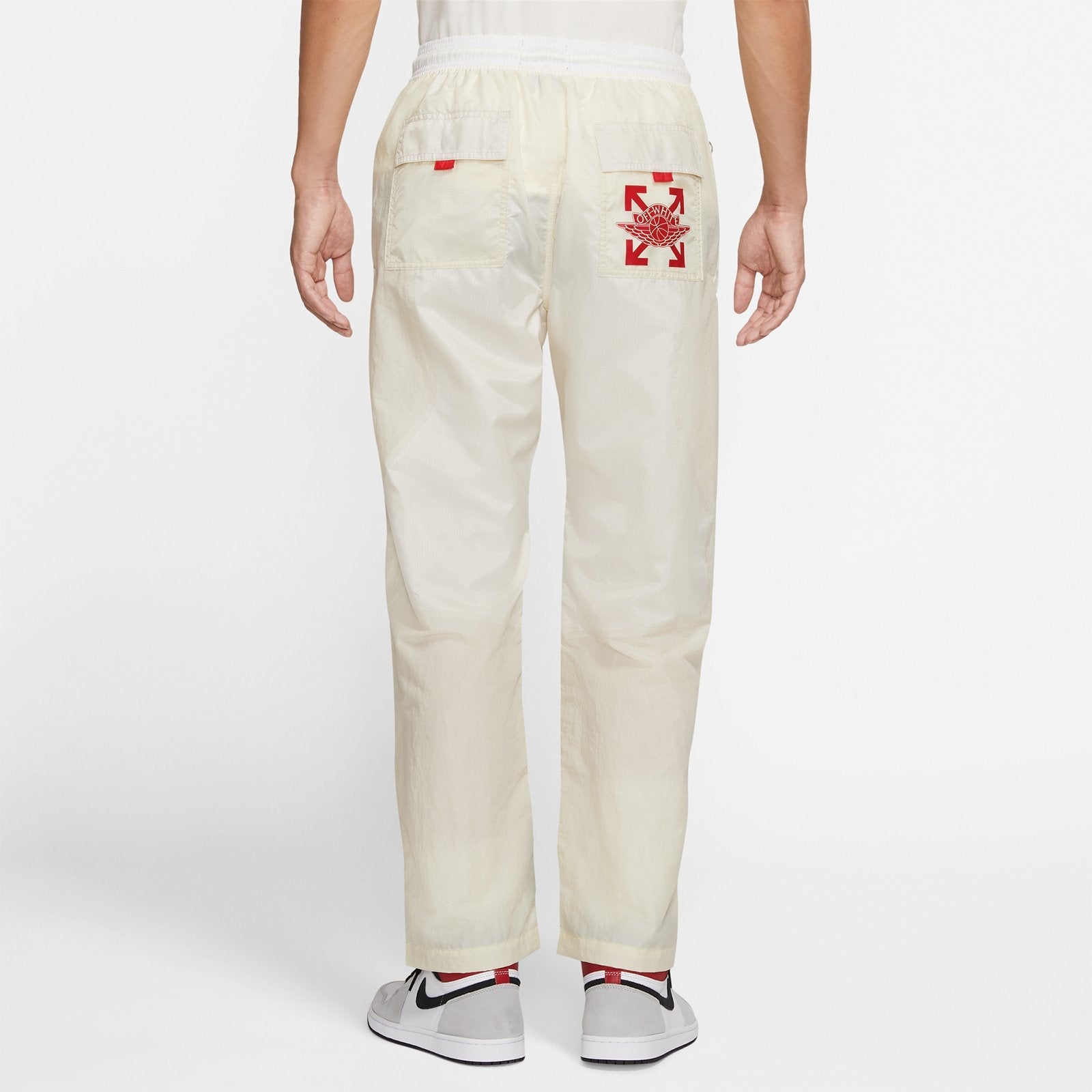 Air Jordan x Off-White Logo Printing Sports Long Pants 'Cream White' DB4250-233