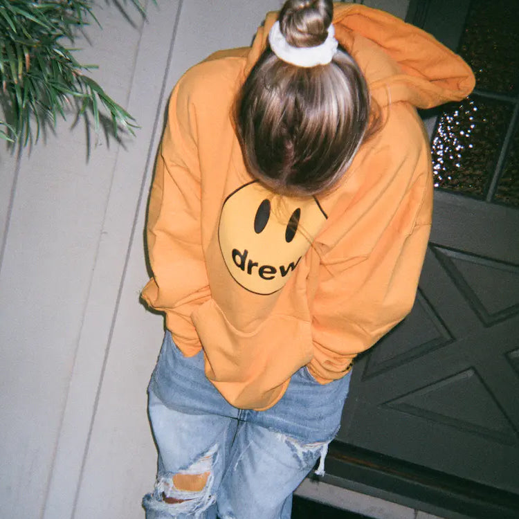 Drew House Smiling Face hooded Fleece Lined Unisex Yellow DR-SS20-018