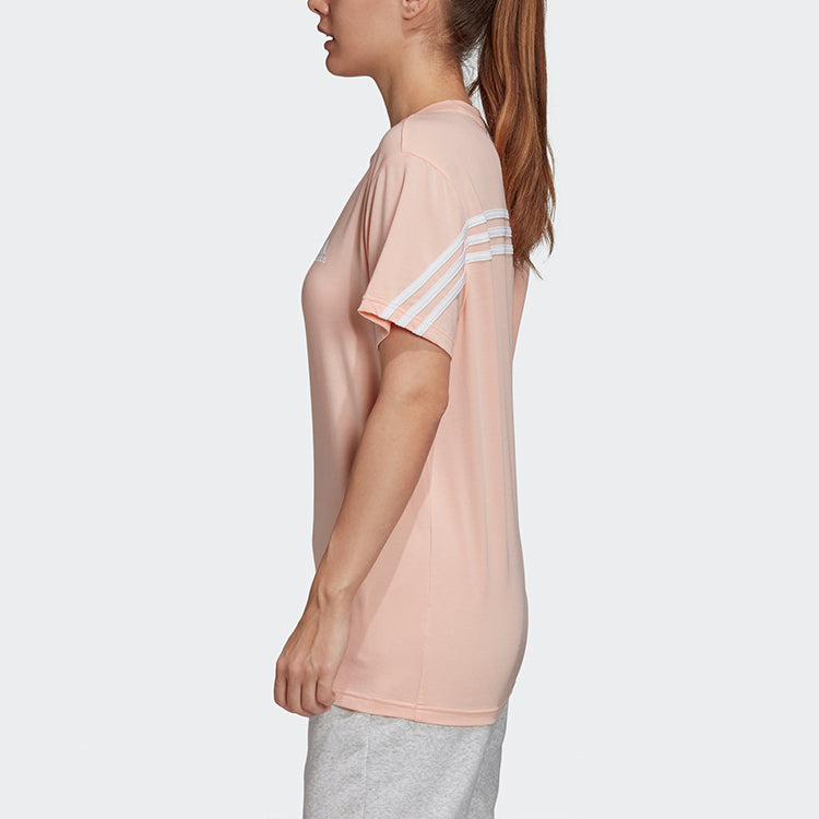 (WMNS) adidas Logo Sports Short Sleeve Coral Pink T-Shirt GH3800