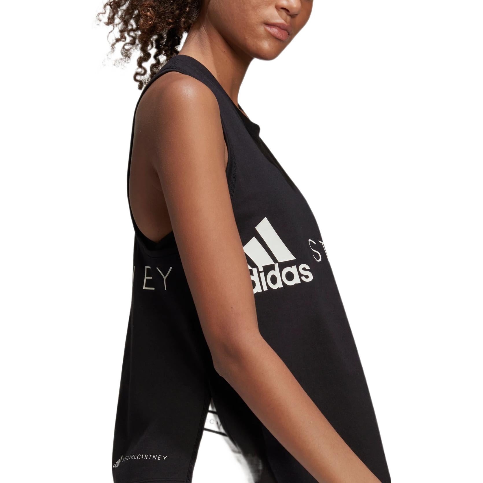 (WMNS) adidas By Stella McCartney Sportswear Logo Tank Top Asia Sizing 'Black White' H59971