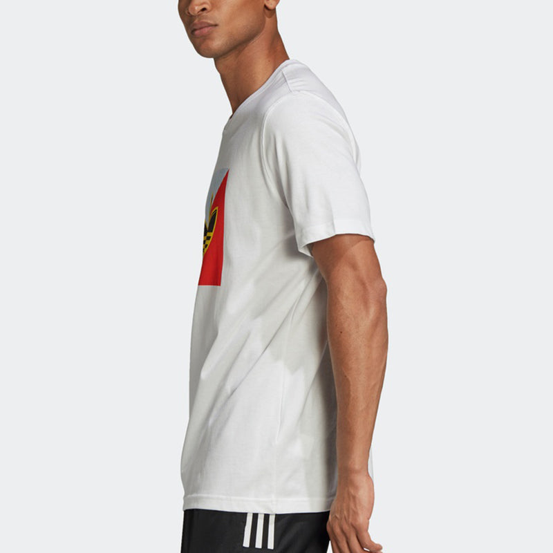 adidas originals Logo Round Neck Training Breathable Short Sleeve White FM3389