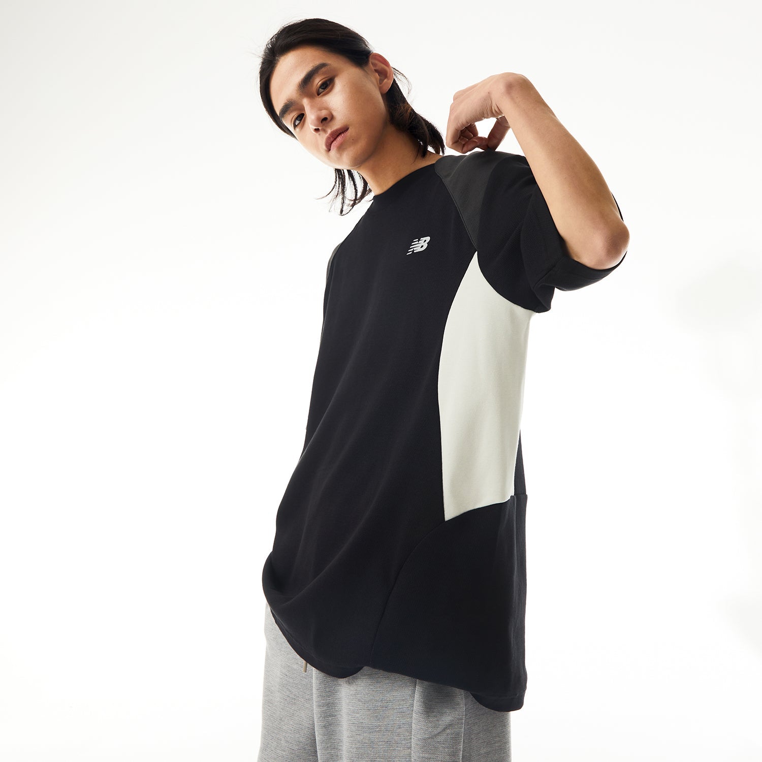 New Balance x LiangDong Color Block T-Shirt Asia Sizing 'Black' NEE17113-BK