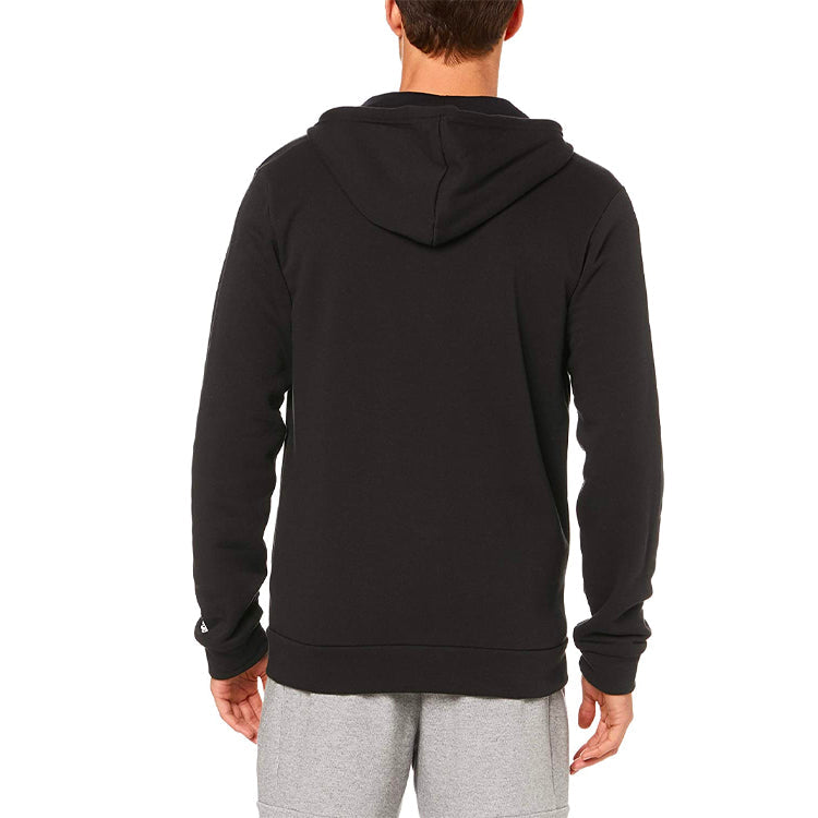 adidas Logo Printing Sports hooded Fleece Lined Jacket Black DM3130