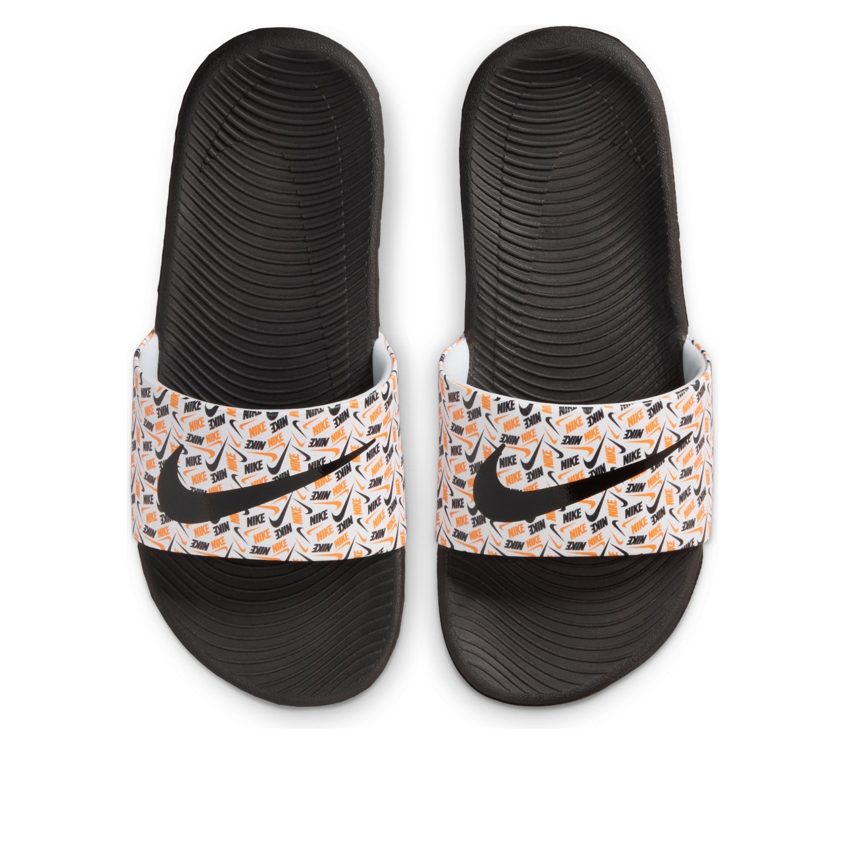 (GS) Nike Kawa Slides 'White Black Total Orange' IR5202-101