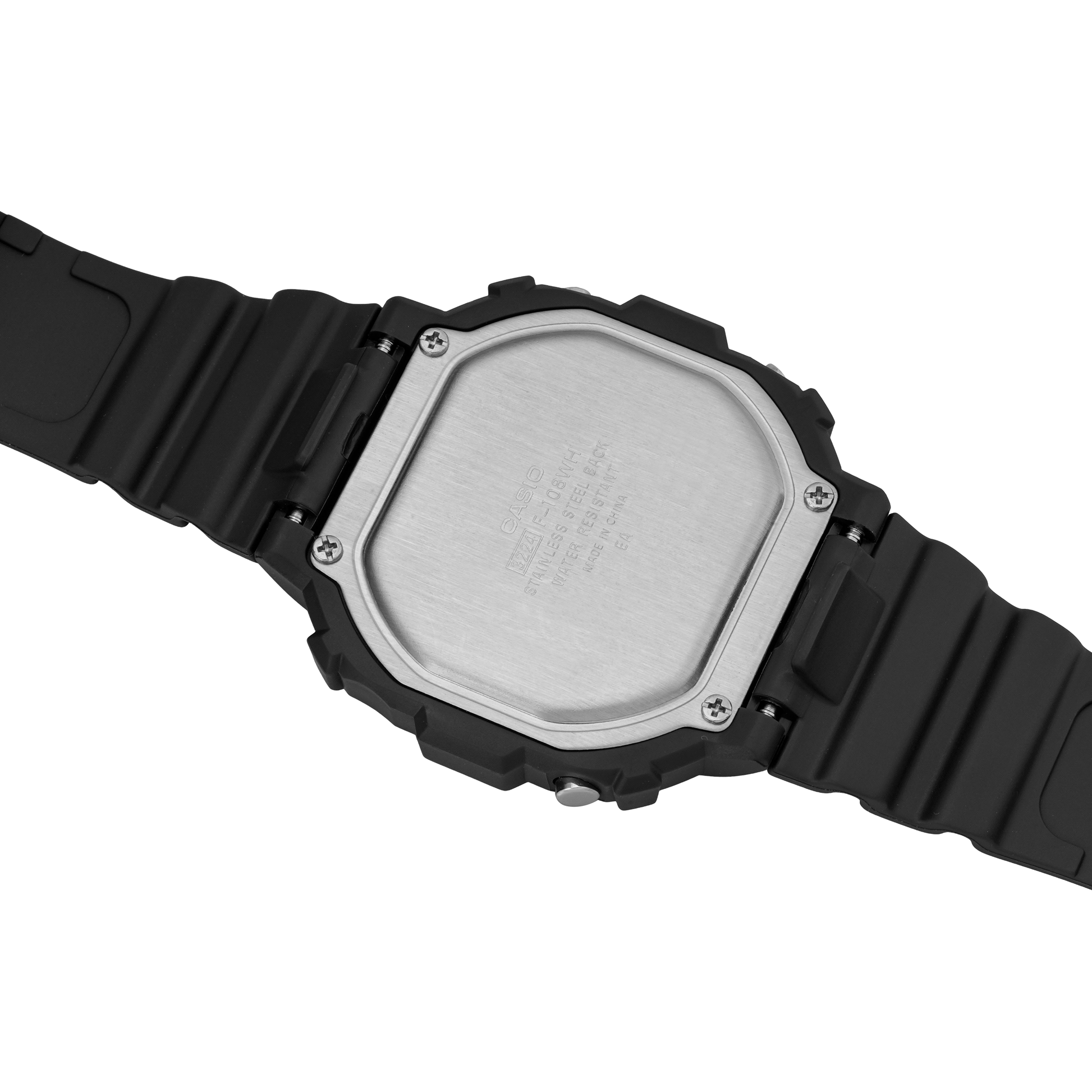 CASIO Retro Waterproof Classic Small Cube Brown Watch 50m Waterproof Resin Strap Black Analog F-108WH-8A2