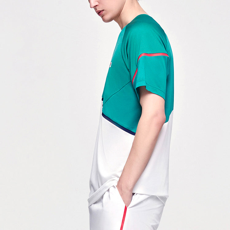 FILA Contrasting Colors Sports Tennis Short Sleeve Green A11M123101F-GN
