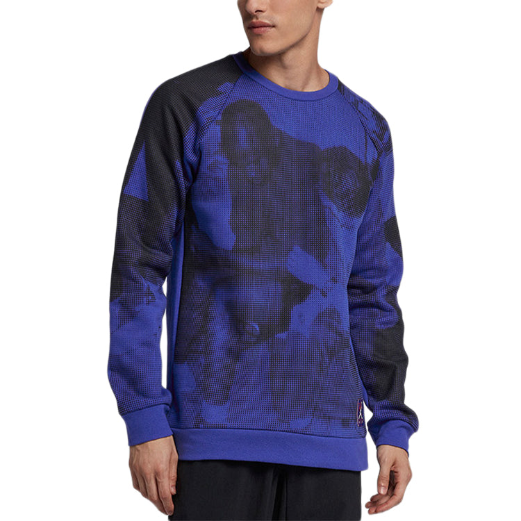 Air Jordan Fleece Printing Round Neck Blue BQ1384-423