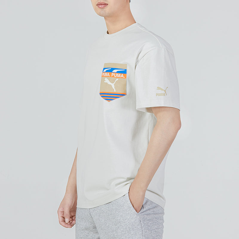 PUMA Boxy Pocket Logo Tee 'White' 534991-05