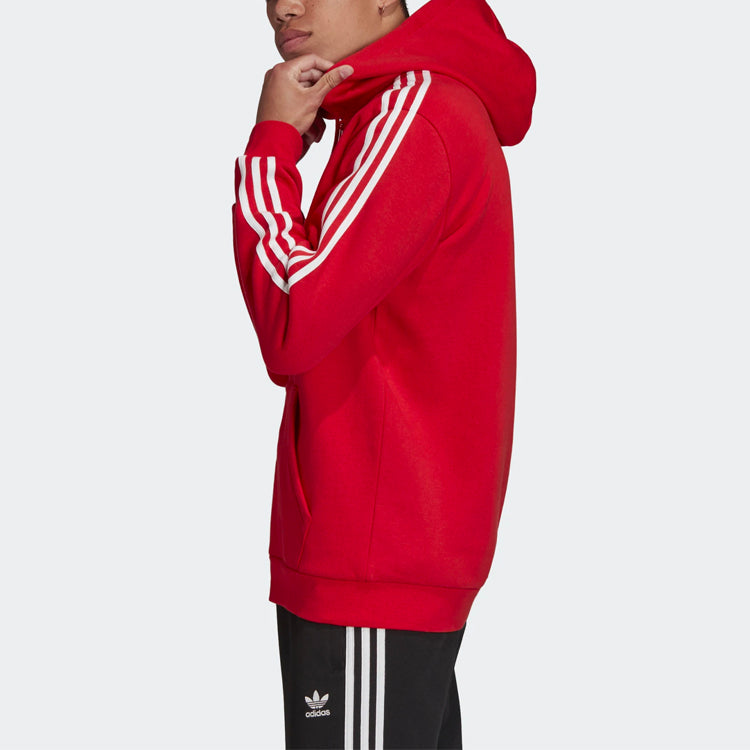 adidas originals Athleisure Casual Sports Hooded Jacket Red FM3764