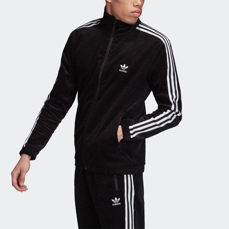 adidas originals Cord corduroy Zipper Jacket Black ED6127
