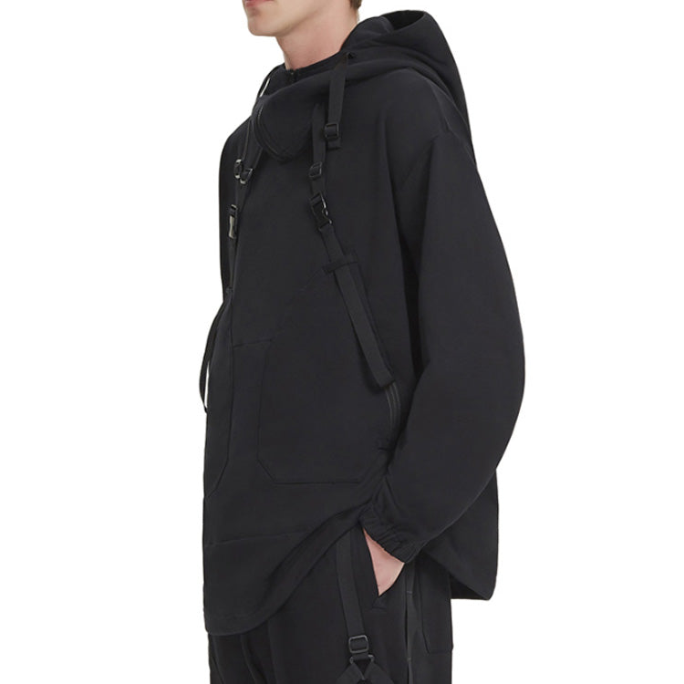 Men's Y-3 Ft Parachute Casual hooded Long Sleeves Black DY7166