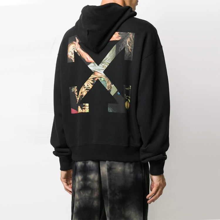 Off-White FW20 Painting Arrow Hooded Sweater Men's Black OMBB037F20FLE0021001