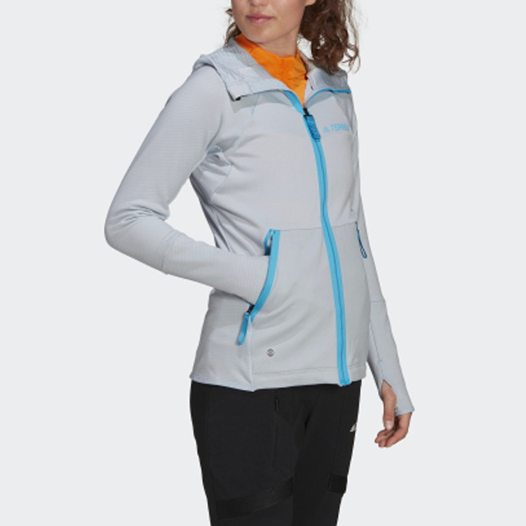 (WMNS) adidas Terrex W Tx Flooce Hdj Reversible Outdoor Sports Hooded Jacket Light Blue H514611