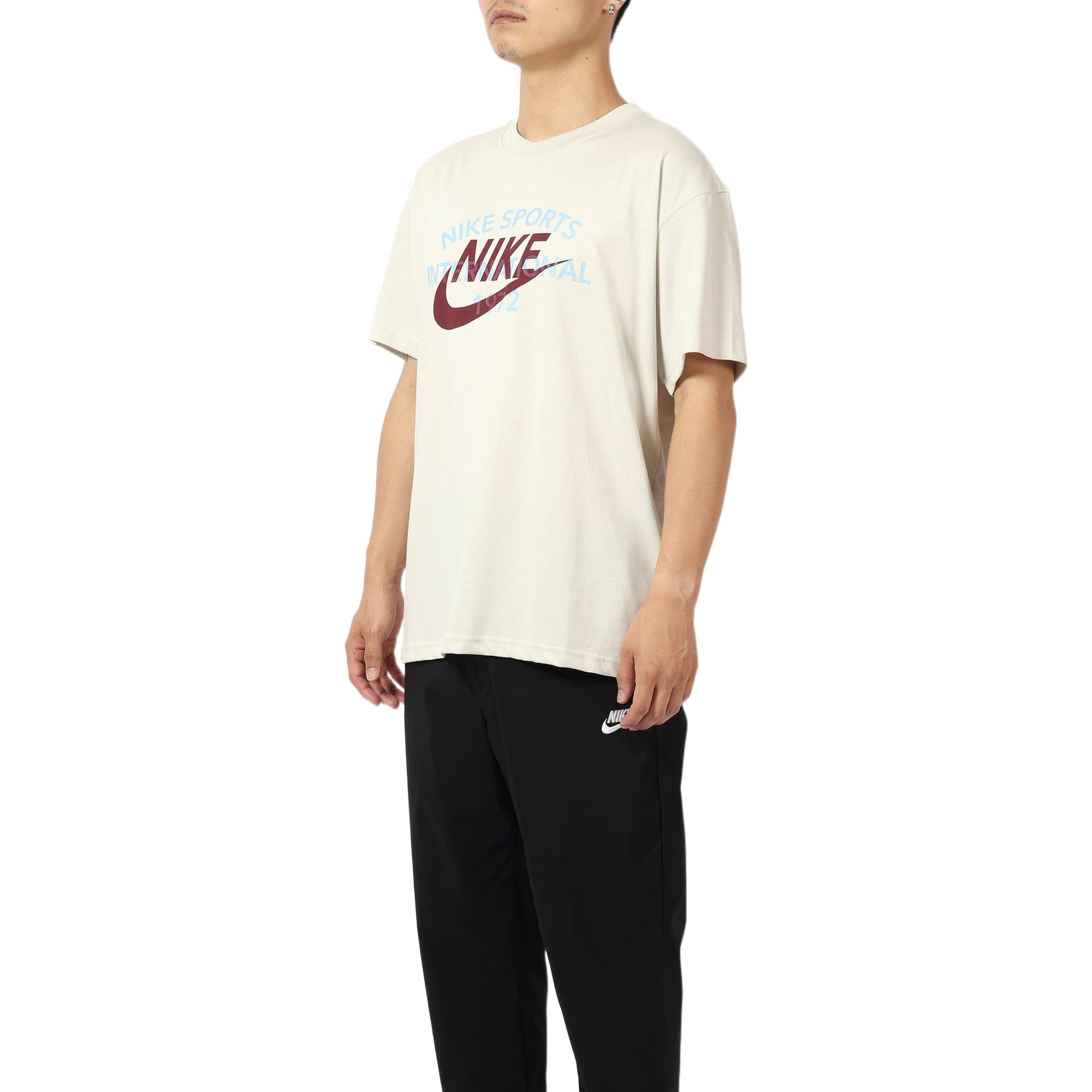 Men's Nike SS22 Logo Alphabet Printing Round Neck Short Sleeve Light Bone T-Shirt DR8007-072