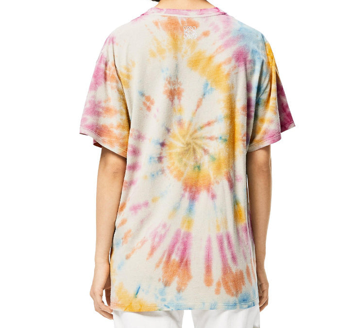 LOEWE Tie Dye Smiling Face Printing Short Sleeve Unisex Multicolor H616341X79-9990