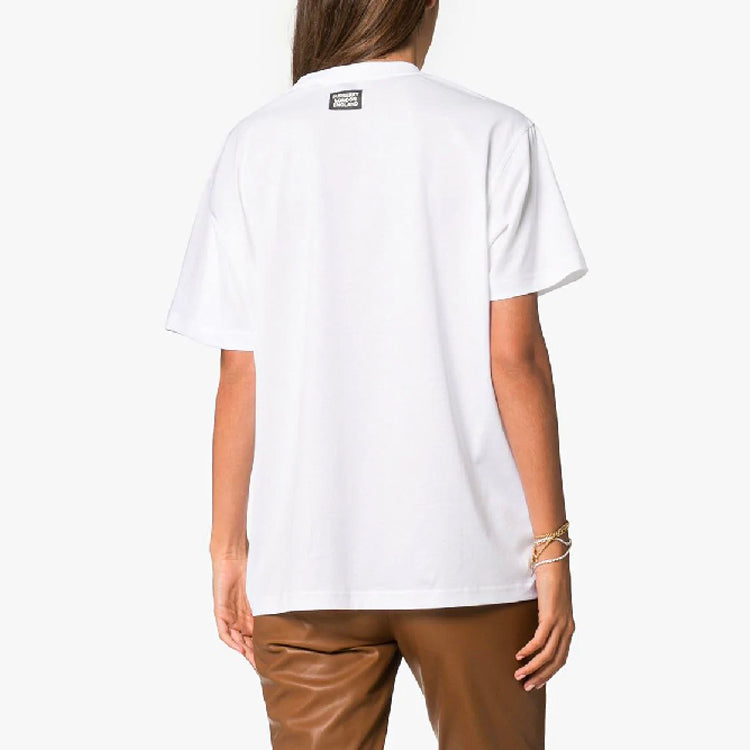 Burberry Solid Color Alphabet Round Neck Short Sleeve White 80168901