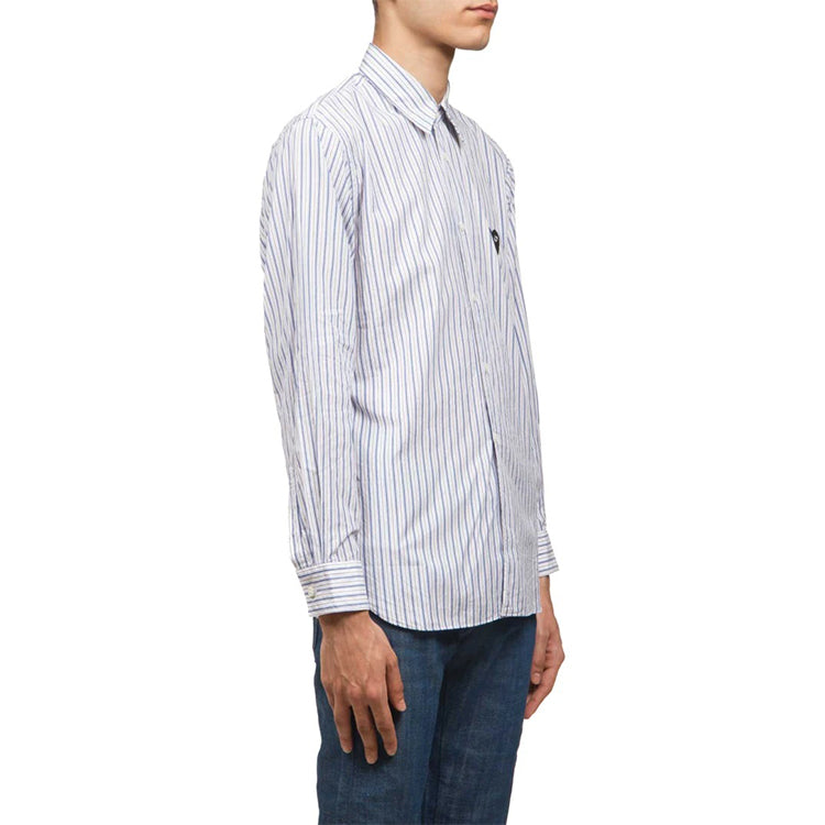 COMME des GARCONS PLAY Striped Shirt Black Emblem 'Blue' AZ-B006-051-1