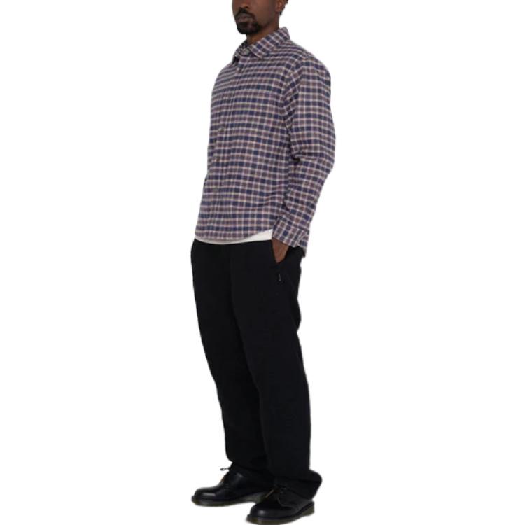 Stussy Sherpa Lined Plaid Shirt 'Navy' 1110268