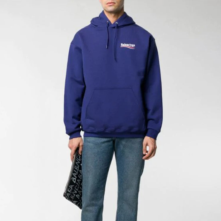 Men's Balenciaga Logo Printing Classic Navy Blue 600583TIV531195