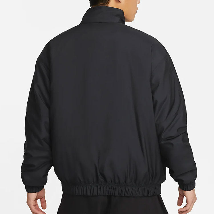 Nike Solid Color Long Sleeves Stand Collar Jacket Unisex Black DN1267-013