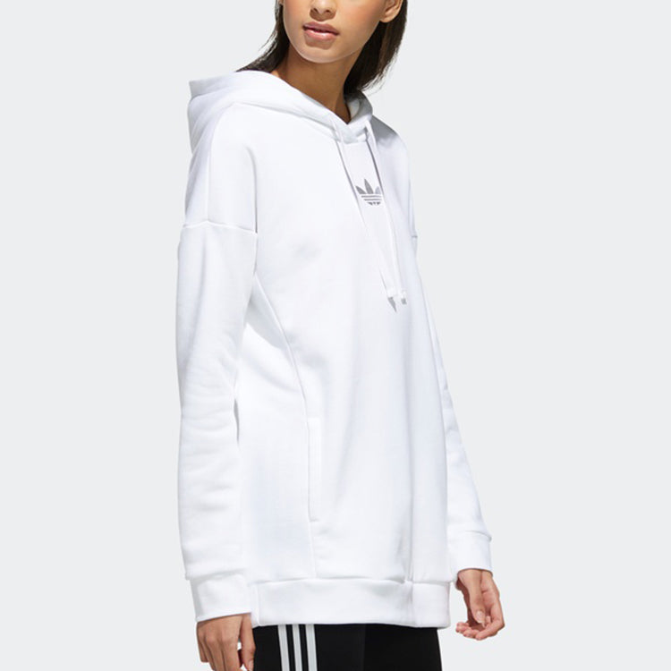 (WMNS) adidas Trefoil Hoodie 'White Silver' GH7775