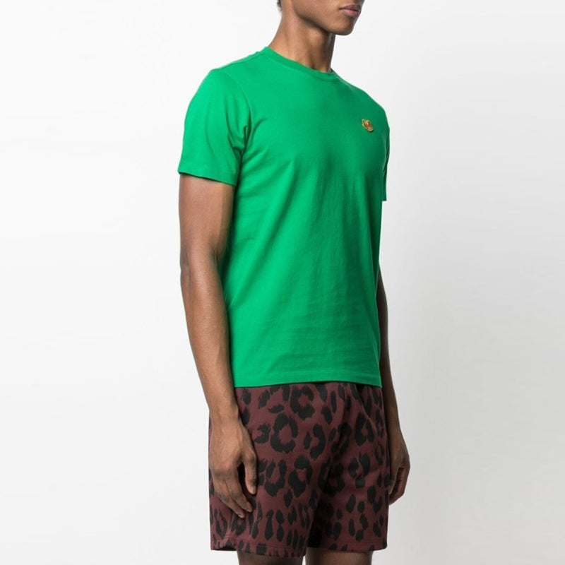 Men's KENZO SS21 Pattern Logo Round Neck Short Sleeve Green FB55TS0034SA-56
