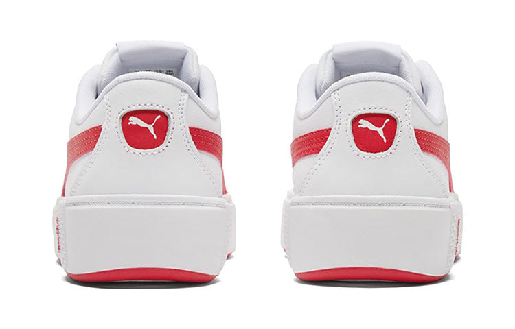 (WMNS) PUMA Smash Platform V2 'White Poppy Red' 373035-06