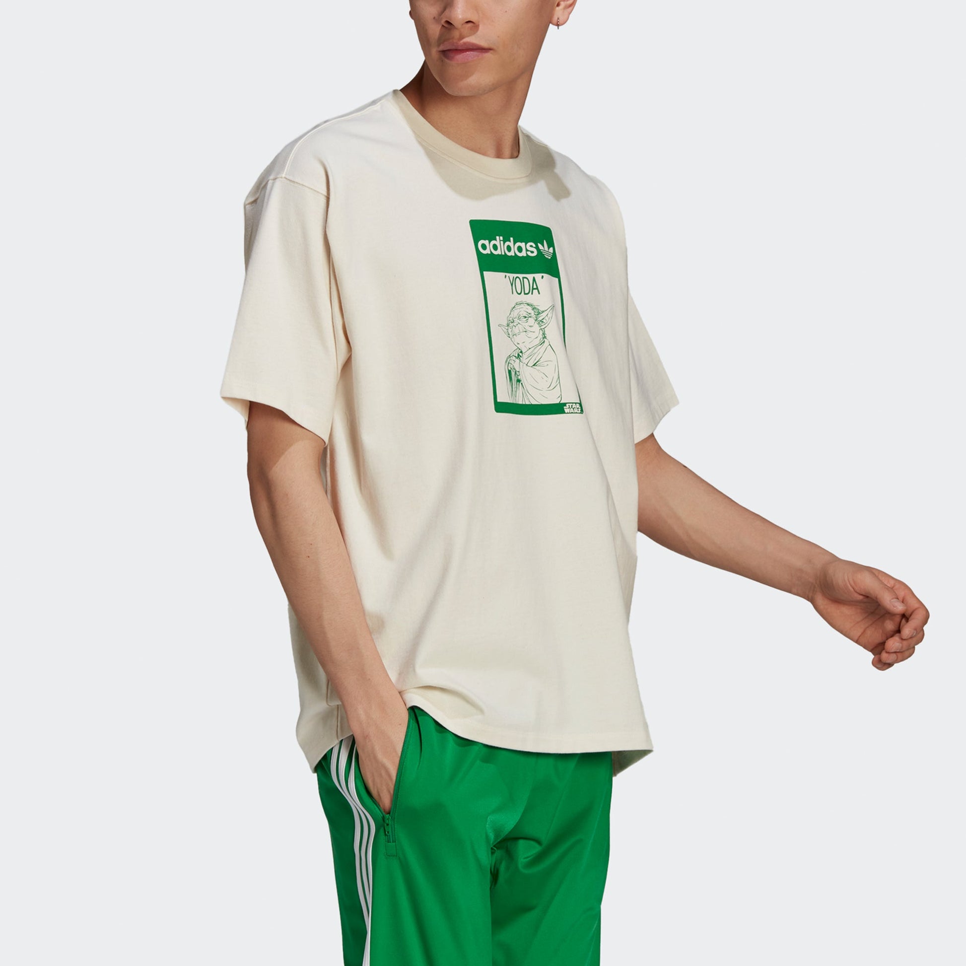 adidas originals Star War Yoda Printing Sports Round Collar GS White GP3461