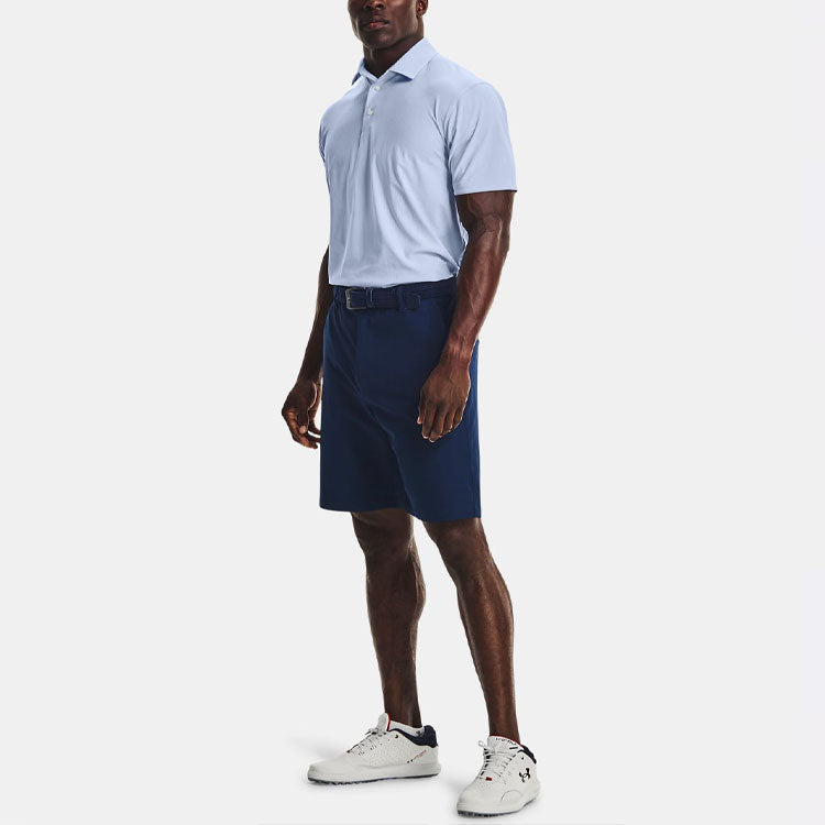 Men's Under Armour Luxe Casual Breathable Golf Sports Short Sleeve Polo Shirt Blue 1366250-438
