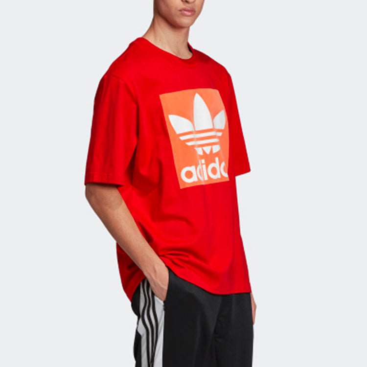 adidas originals Oversized Tee Round Neck Short Sleeve Red FK9991
