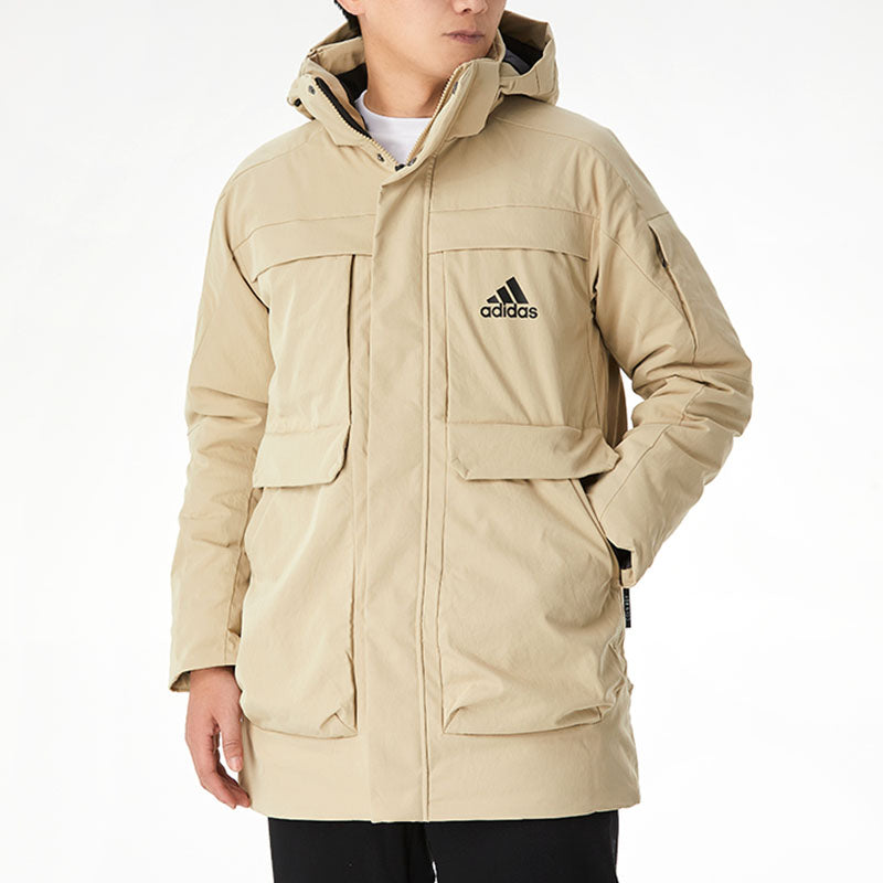 adidas Big Pocket Pk Stay Warm mid-length Cargo Down Jacket Khaki GN9837