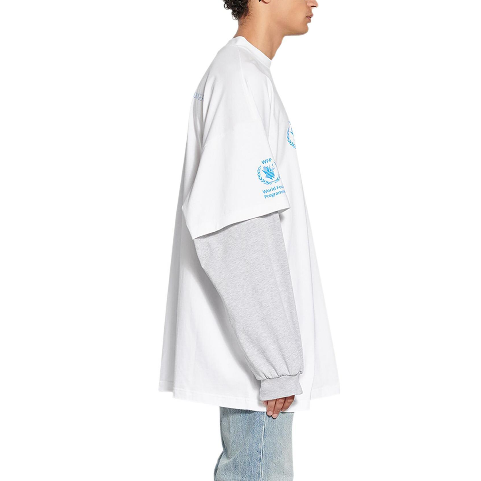Balenciaga x WFP Double Sleeves T-Shirt 'White' 698089TMVL29086