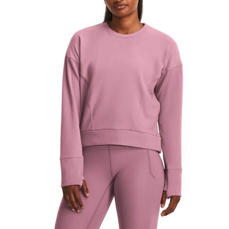(WMNS) Under Armour Unstoppable Fleece Crew 'Pink' 1379880-697