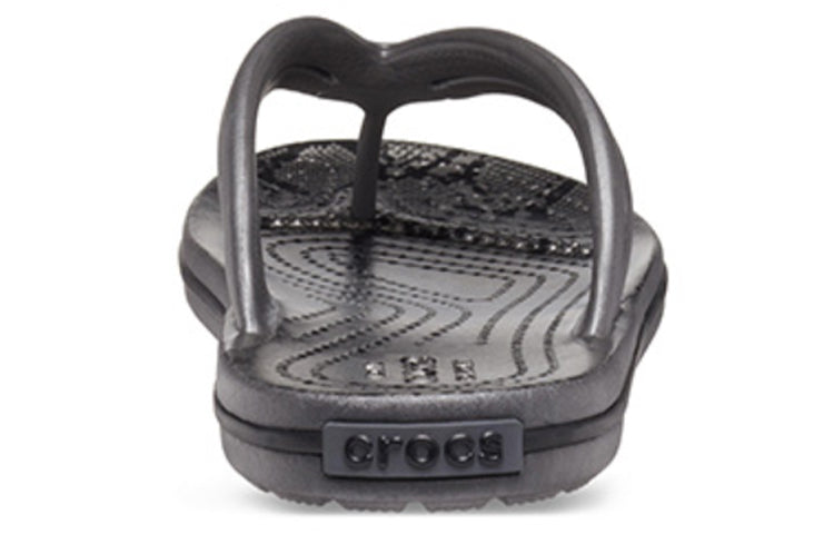 (WMNS) Crocs Leopard print Printing Flip-Flops Shoe Black 206490-02W