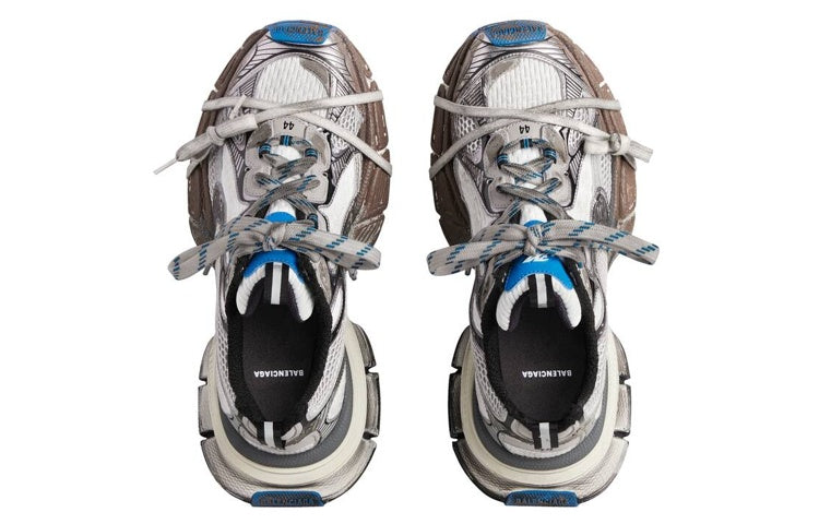 Balenciaga 3XL Sneakers 'Worn Out Grey White and Blue Mesh and Polyurethane' 734734W3XL71214