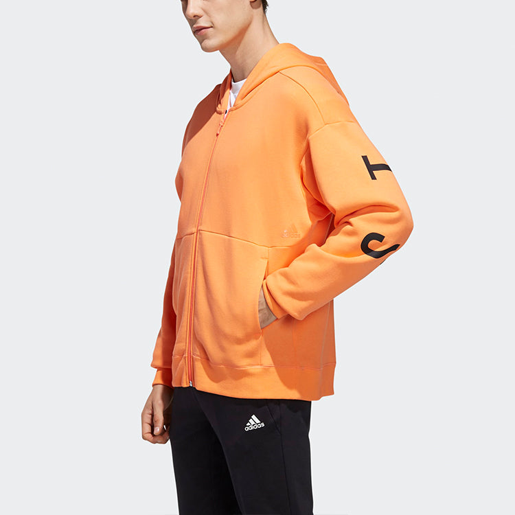 adidas Sport 2 Street Alphabet Printing Athleisure Casual Sports Hooded Jacket Orange ED1996
