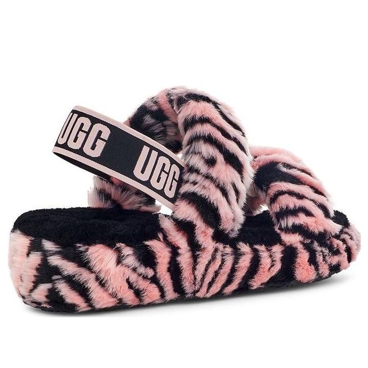 (WMNS) UGG Oh Yeah One-Strap Sandals 'Black Pink' 1129252-PSLP