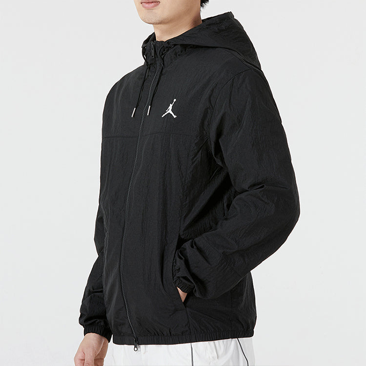 Air Jordan SS22 Solid Color Windproof Long Sleeves Jacket Black DJ0253-010