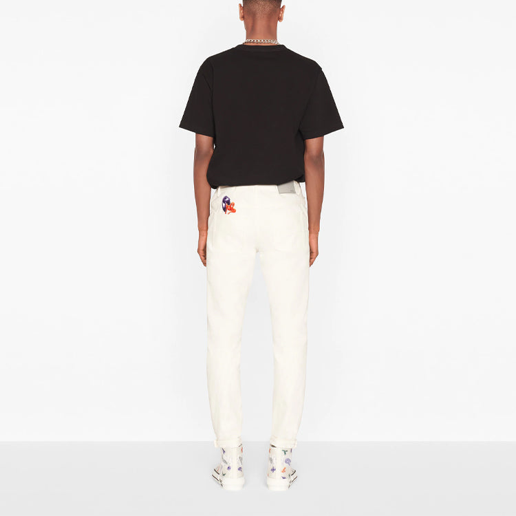 Men's DIOR x KENNY FW21 Crossover Loose Round Neck Short Sleeve Black 193J697A0677-C985