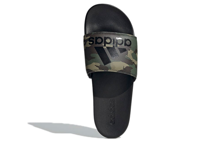 adidas Adilette Comfort Sandals Casual Sports Slippers Black Green Camouflage Unisex 'Black Green' GW1053