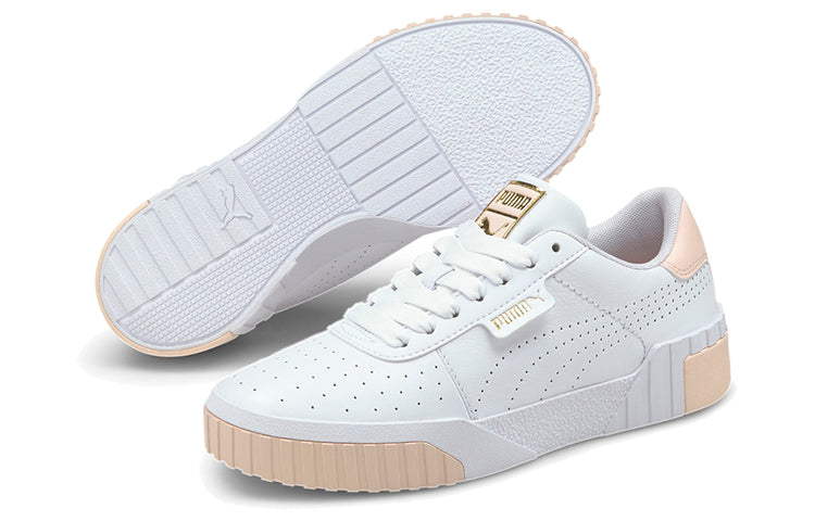 (WMNS) PUMA Cali Perforated Casual Board Shoes White/Pink 375047-02