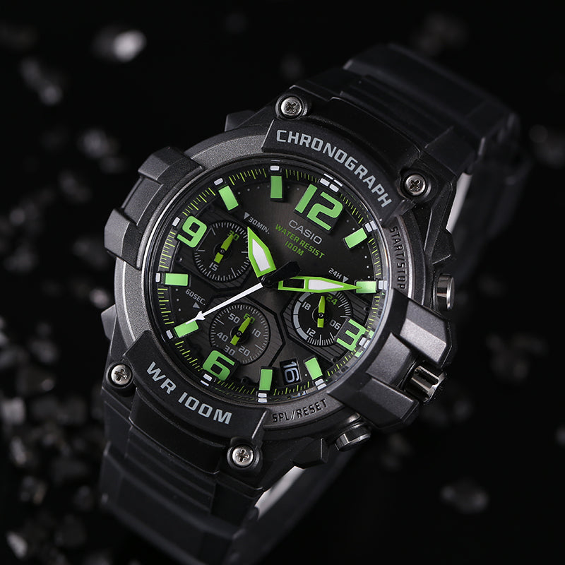 CASIO Waterproof Sports Mens Black Analog MCW-100H-3AVDF